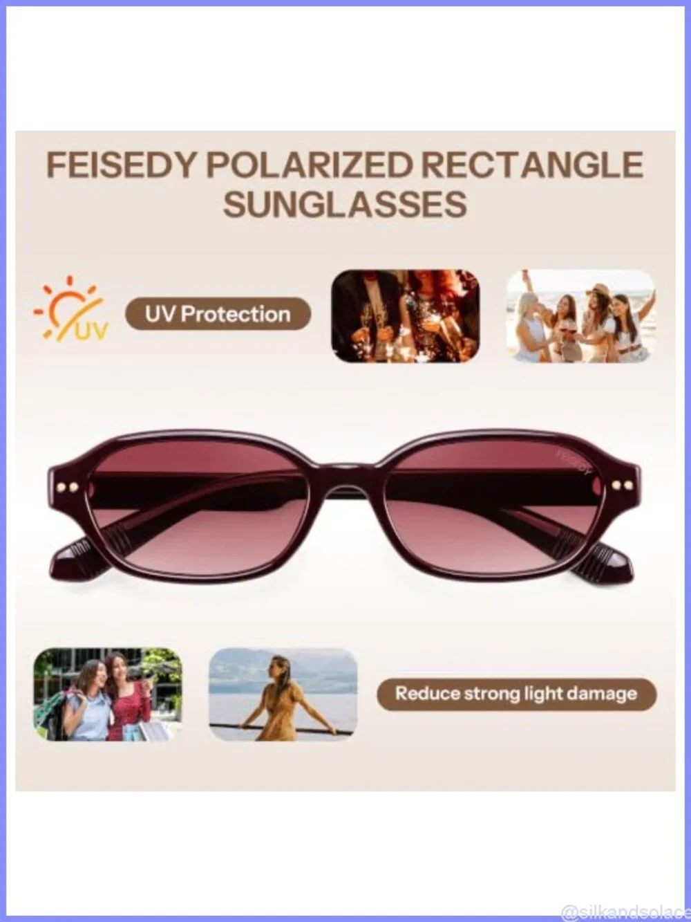 Polarized Retro Rectangle Sunglasses Narrow Frame UV400 Full-Frame